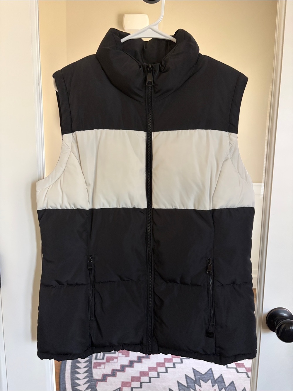 Calvin Klein Black and White Puffer Vest